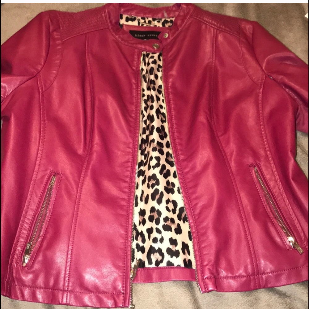 Red leather jacket
